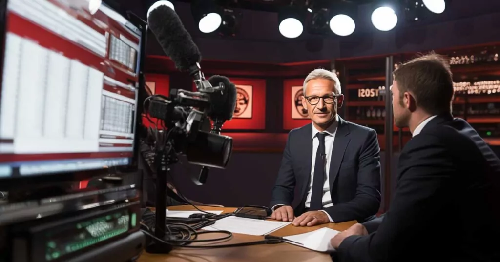 Gary Lineker in the tv studio